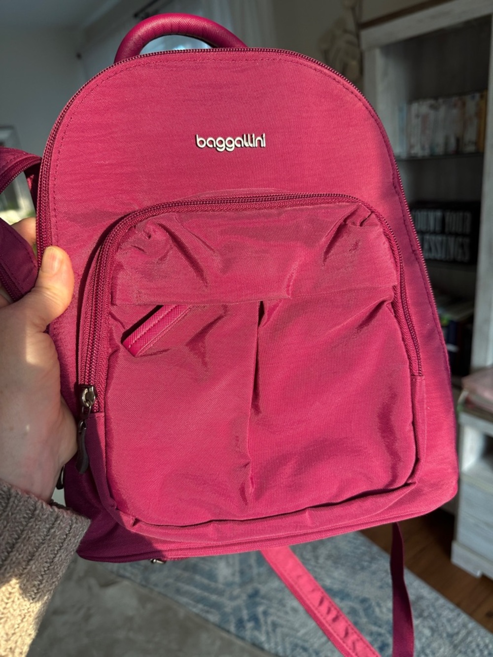 Baggallini Fuchsia Small Daypack Backpack - Picture 2 of 7